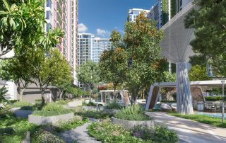 Mảng xanh tại khuôn viên dự án Lumière Boulevard.