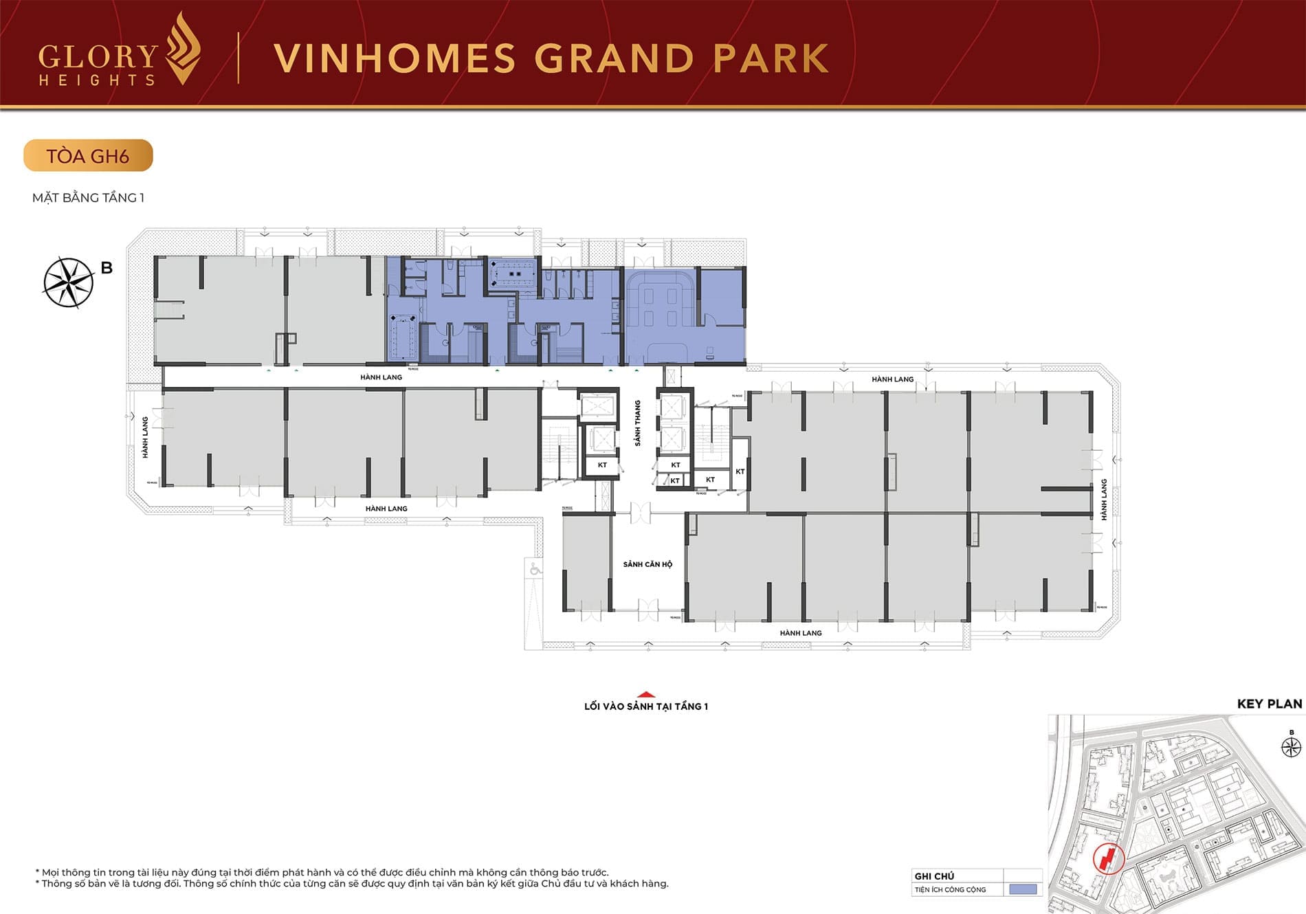 Mặt bằng Tầng 1 Tòa căn hộ GH6 phân khu Glory Heights Vinhomes Grand Park. Mặt bằng Tầng 1 Tòa căn hộ GH6 phân khu Glory Heights Vinhomes Grand Park.