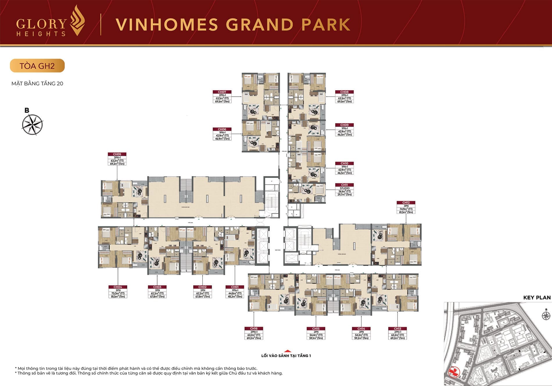 Mặt bằng Tầng 20 Tòa căn hộ GH2 phân khu Glory Heights Vinhomes Grand Park. Mặt bằng Tầng 20 Tòa căn hộ GH2 phân khu Glory Heights Vinhomes Grand Park.