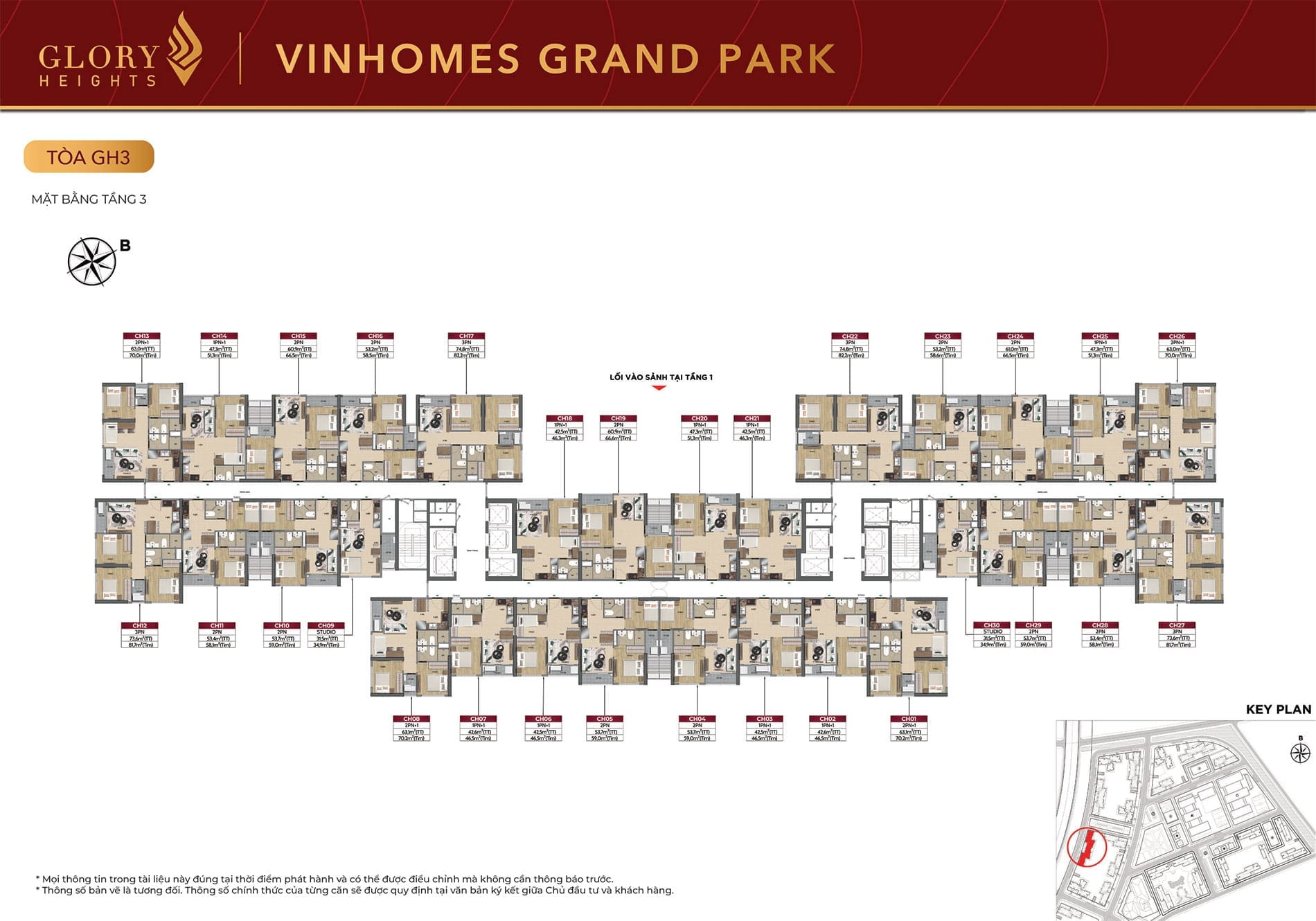 Mặt bằng Tầng 3 Tòa căn hộ GH3 phân khu Glory Heights Vinhomes Grand Park. Mặt bằng Tầng 3 Tòa căn hộ GH3 phân khu Glory Heights Vinhomes Grand Park.