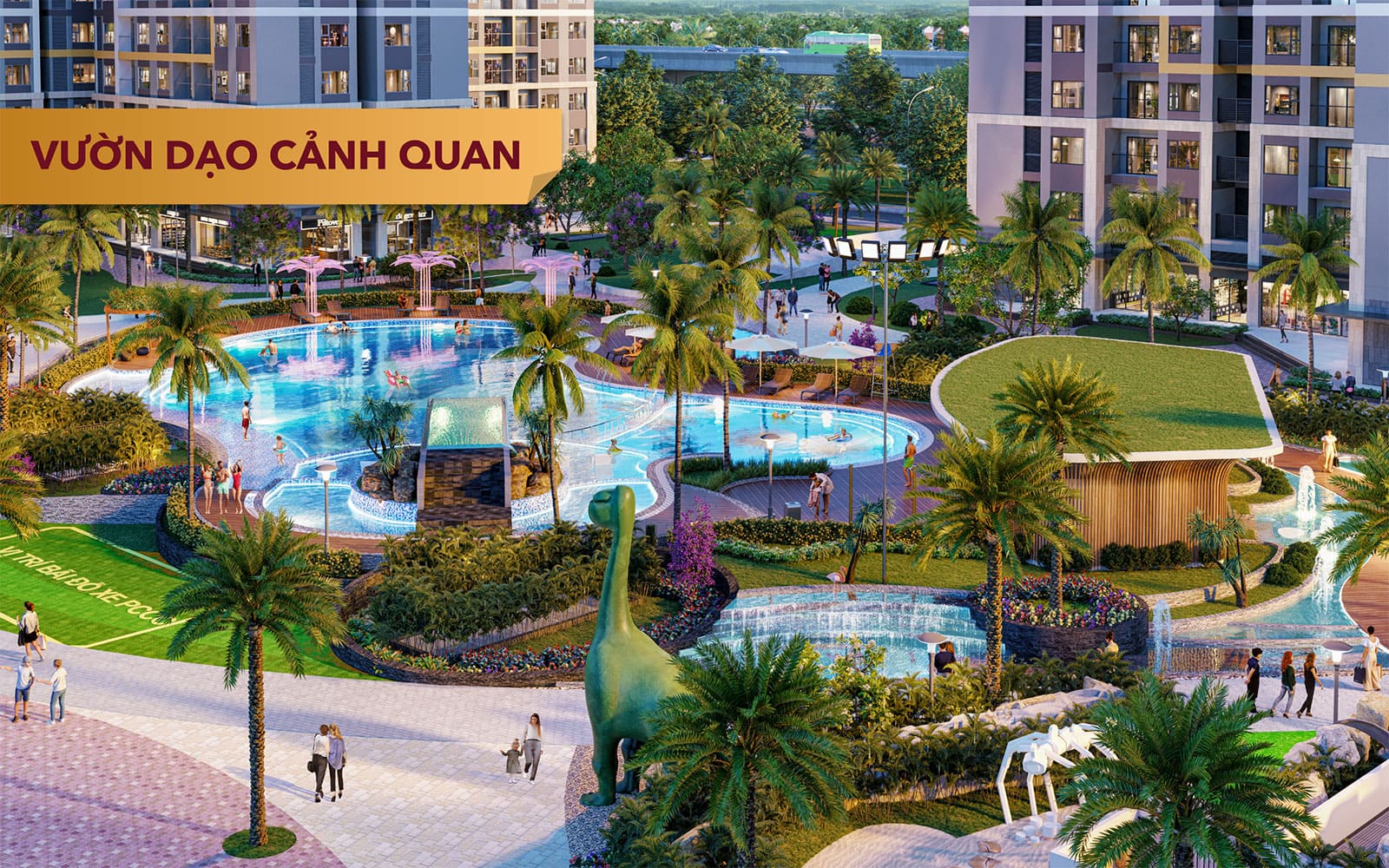 Tiện ích Vườn Dạo Cảnh Quan tại căn hộ Glory Heights. Tiện ích Vườn Dạo Cảnh Quan tại căn hộ Glory Heights.