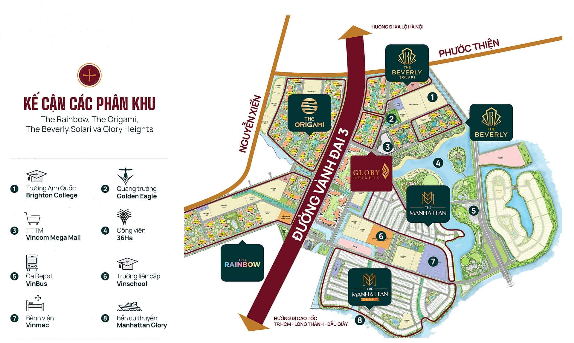 Vị trí Glory Heights tọa lạc tại trung tâm Đại đô thị Vinhomes Grand Park. Vị trí Glory Heights tọa lạc tại trung tâm Đại đô thị Vinhomes Grand Park.