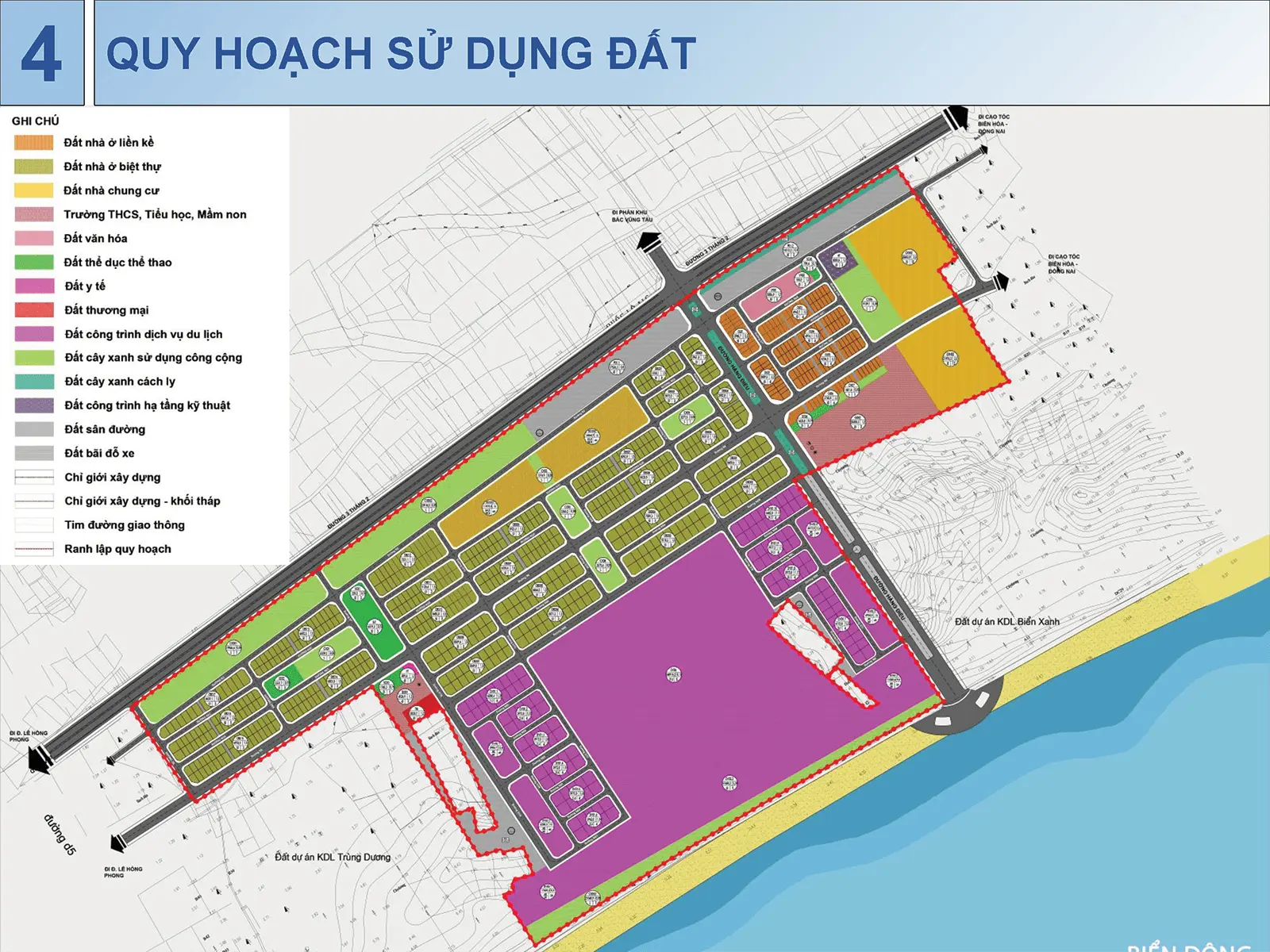 Bản đồ quy hoạch tổng thể của dự án Sun Group Vũng Tàu tại vị trí đắc địa gần biển.