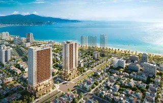 Toàn cảnh Sun Costa Residences Đà Nẵng với view biển Mỹ Khê đẹp nhất và vị trí đắc địa.
