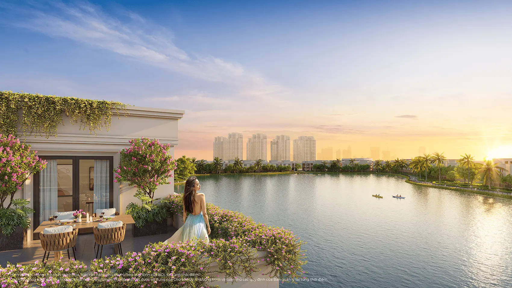 Cảnh quan tuyệt đẹp tại Vinhomes Green City với hồ nước và hệ thống tiện ích hiện đại, đẳng cấp.