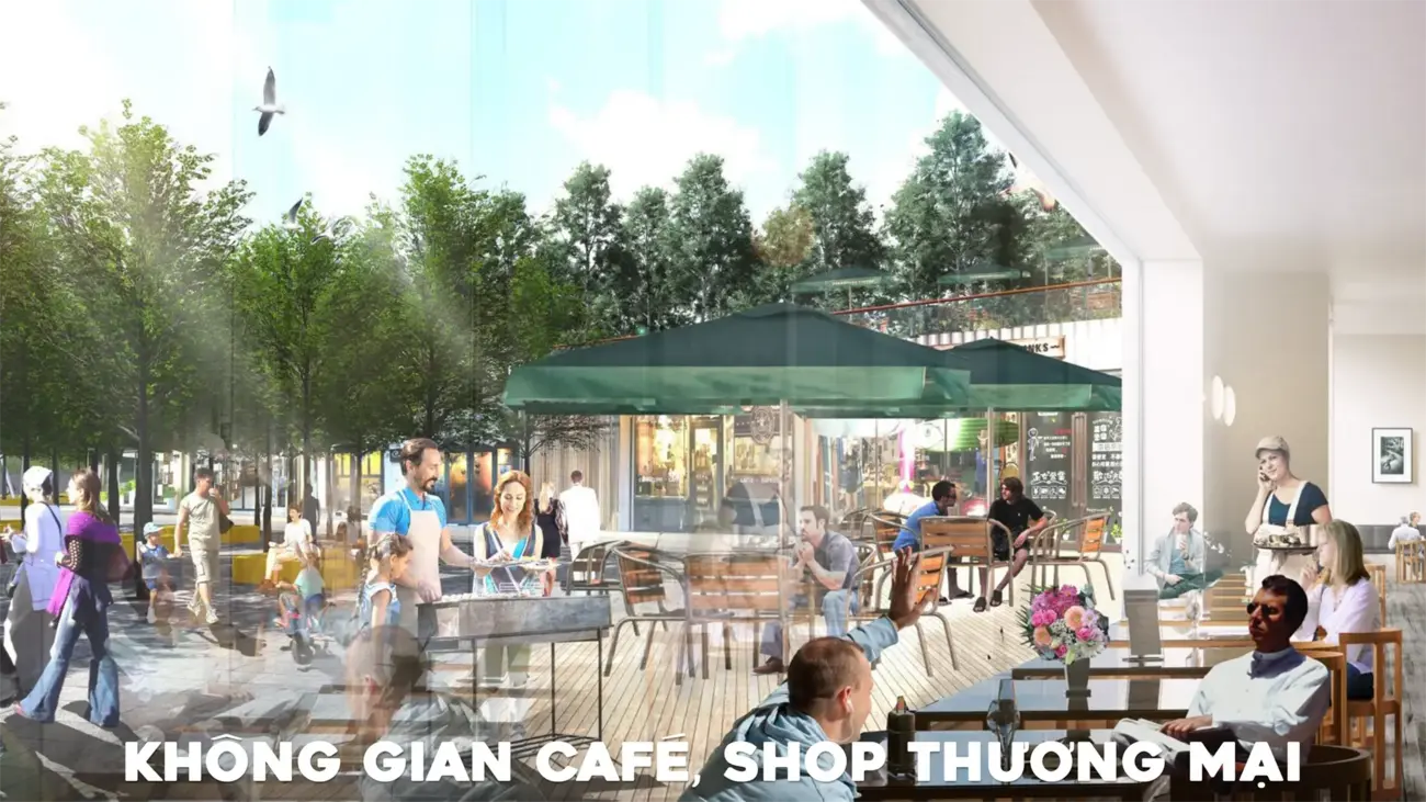 Không gian cafe và mua sắm sang trọng tại Charmora City – điểm đến lý tưởng cho phong cách sống hiện đại.